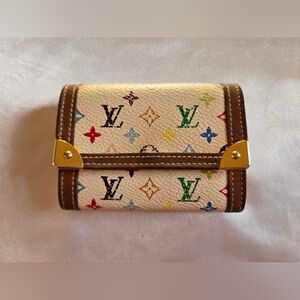 Louis Vuitton Murakami Small White Multicolor Monogram Wallet